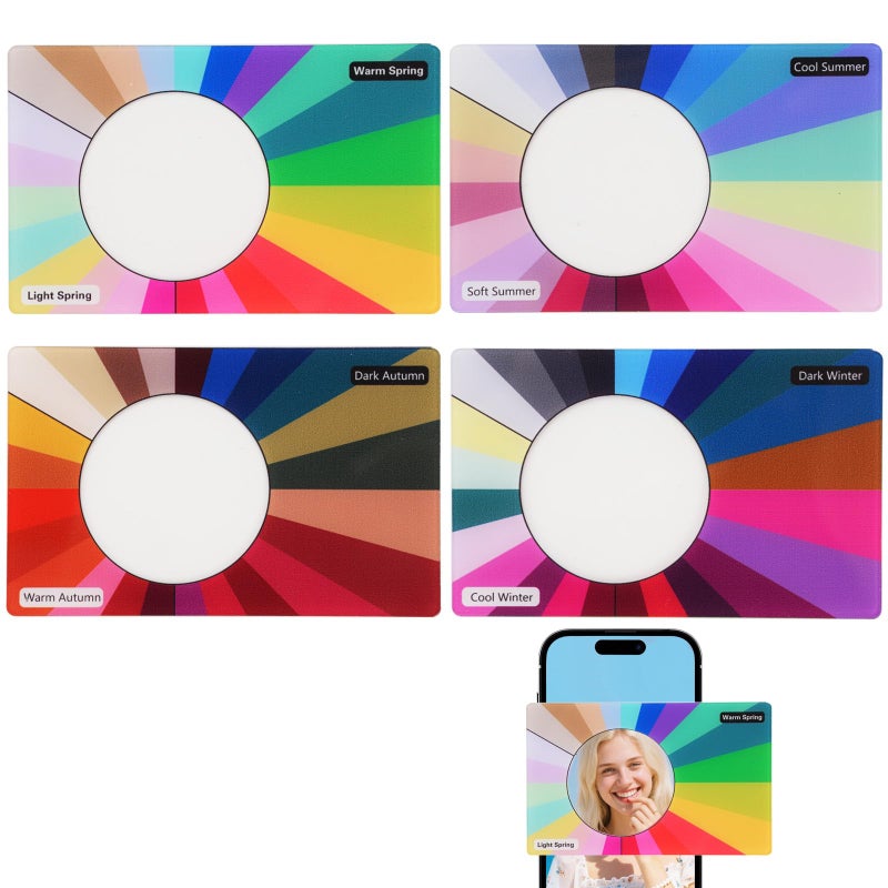Zynoro Seasonal Color Selection Cards,4-Card Set for Perfect Color Matching and Fashion Advice,Clothing Color Tool Card,Ideal Gift for Friends - Image 1