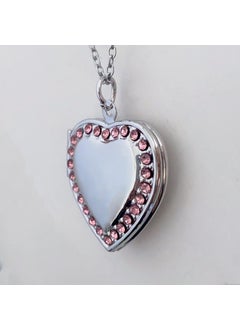 Generic Multicolor Crystal Heart DIY Locket Pendant Titanium Necklace A63-20-38 pink pendant titanium steel chain 