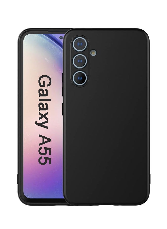 GKK Samsung Galaxy A55 5G Case  Cover, Liquid Gel Rubber Case with Soft Microfiber Lining Cushion Slim Hard Shell Shockproof Protective Cover for Samsung Galaxy A55 5G  (Black) - Image 1
