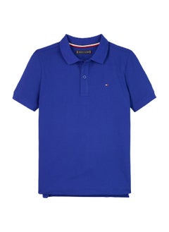 TOMMY HILFIGER Boys' Essential Flag Embroidery Regular Fit Polo - Cotton, Blue  - Image 3