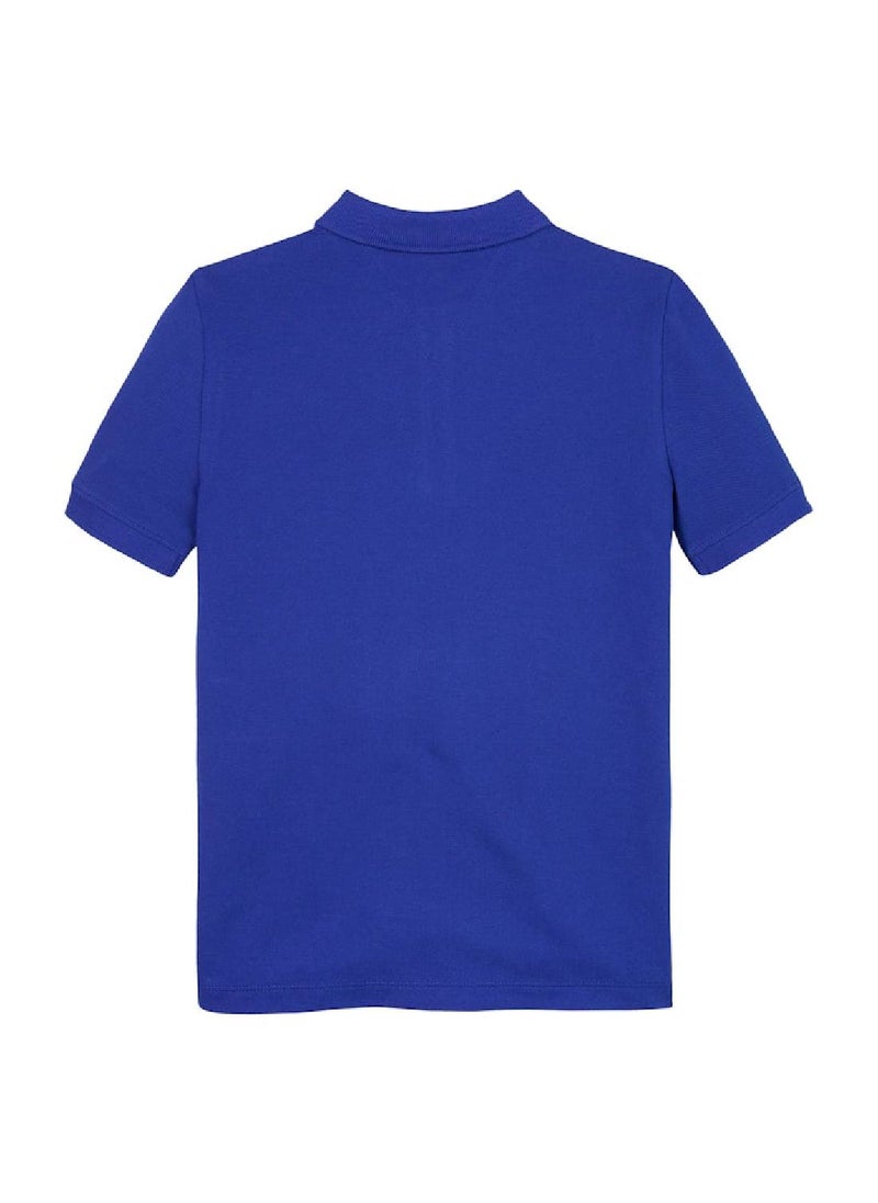 TOMMY HILFIGER - Boys' Essential Flag Embroidery Regular Fit Polo - Cotton, Blue - Image 1