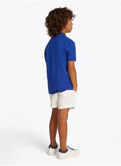TOMMY HILFIGER Boys' Essential Flag Embroidery Regular Fit Polo - Cotton, Blue  - Image 4