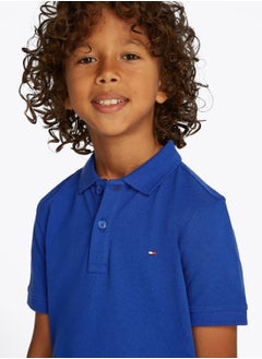 TOMMY HILFIGER Boys' Essential Flag Embroidery Regular Fit Polo - Cotton, Blue  - Image 5