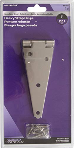 Hardware Essentials 851828 Heavy Duty Strap Hinges Stainless Steel 6" - Image 2