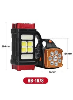 Generic Outdoor LED Flashlight Long Life Emergency Double Light Source Double Head Camping Light Solar Portable Lamp-Product Specifications:2678 Yellow (small Size)  - Image 2