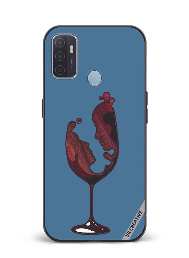 VR CREATIVE Protective Case Cover For Oppo A53 Wine Glass Art Design Multicolour - Image 1