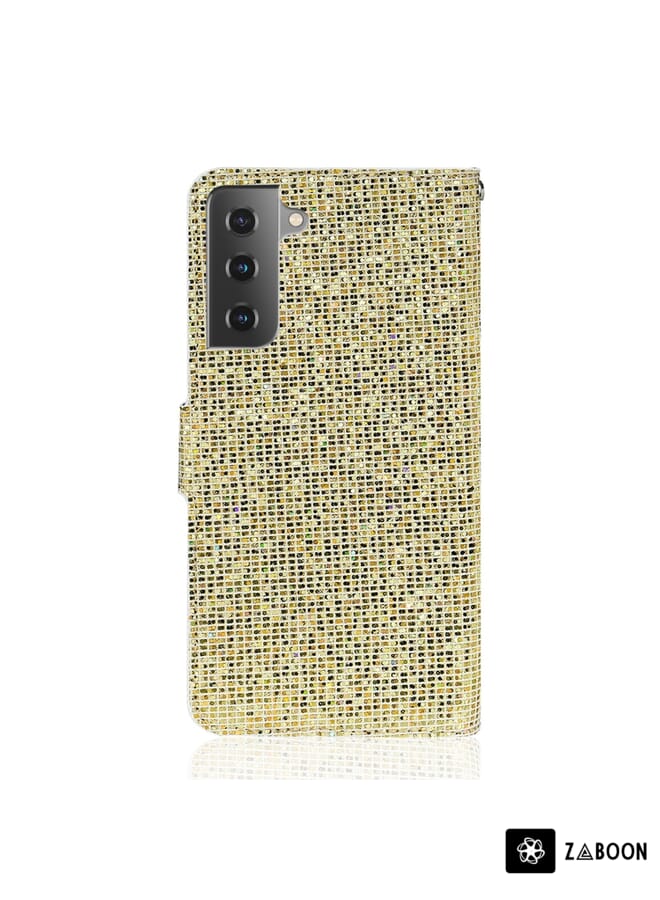 Zaboon Protective Case For Samsung Galaxy S21 5G Glitter Powder Horizontal Flip Leather Case with Card Slots & Holder & Lanyard - Image 3