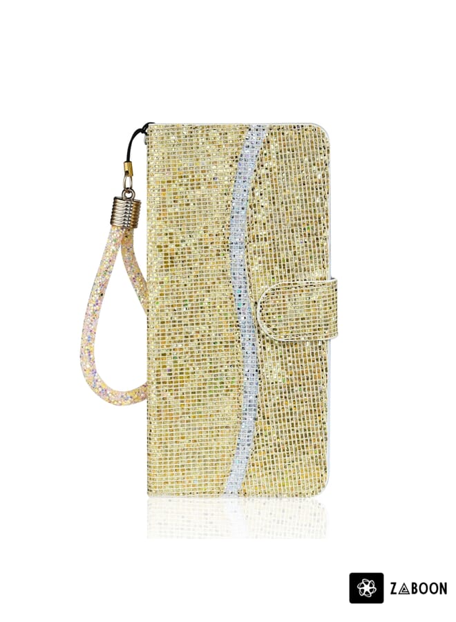 Zaboon Protective Case For Samsung Galaxy S21 5G Glitter Powder Horizontal Flip Leather Case with Card Slots & Holder & Lanyard - Image 2