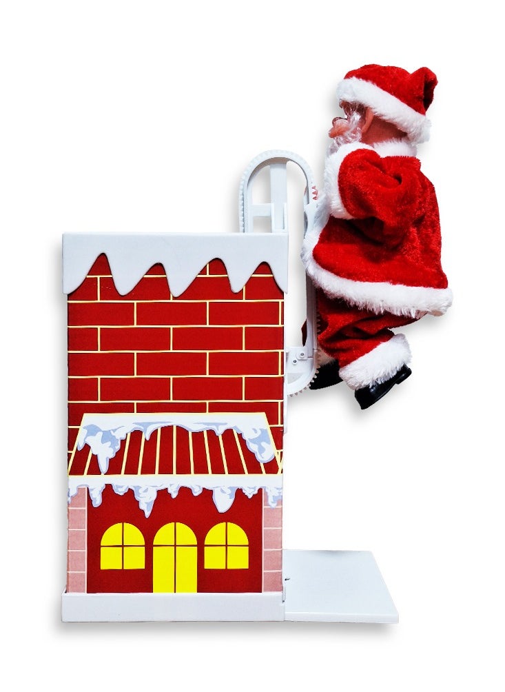 Generic Santa Claus Climb the Chimney and Doll in Singing Costume Electric Plush Toy with Battery Operated Plush Bag for Christmas, Birthday Gift for Boys Girls, Xmas Supplies, Christmas Decoration Doll  - Image 1