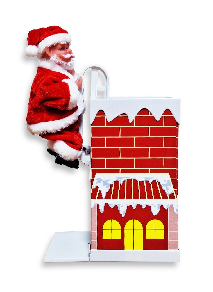 Generic Santa Claus Climb the Chimney and Doll in Singing Costume Electric Plush Toy with Battery Operated Plush Bag for Christmas, Birthday Gift for Boys Girls, Xmas Supplies, Christmas Decoration Doll  - Image 2