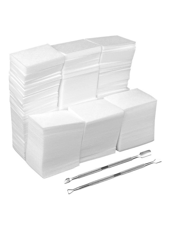 eyxformula 1000 Pcs Lint Free Nail Wipes Gel Nail Polish Remover Pads - Absorbent Cotton Pads For Nail Polish Removal, Nail Prep & Nail Care - Come With 2 Pcs Cuticle Pushers - Home Manicure & Nail Salon Use - Image 1
