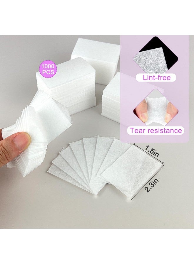 eyxformula 1000 Pcs Lint Free Nail Wipes Gel Nail Polish Remover Pads - Absorbent Cotton Pads For Nail Polish Removal, Nail Prep & Nail Care - Come With 2 Pcs Cuticle Pushers - Home Manicure & Nail Salon Use - Image 2