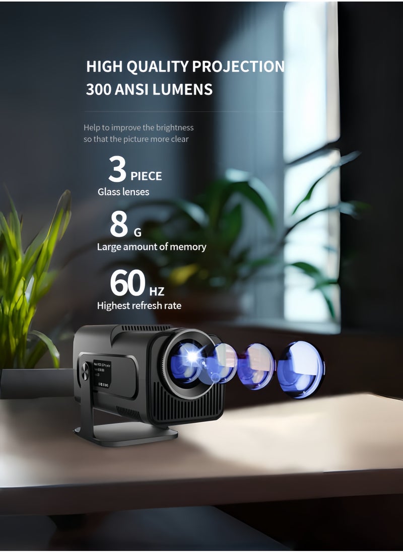 داريو - جهاز عرض محمول ذكي 5G بدقة HD 1080P - يدعم 4K، WiFi6، بلوتوث 5.0، أندرويد 11، تصحيح الزاوية التلقائي - متوافق مع أندرويد/آي أو إس/صندوق التلفاز/HDMI/USB/وحدة تحكم PS4/PS5/آيفون/سامسونج/هواوي/شياومي - Image 1