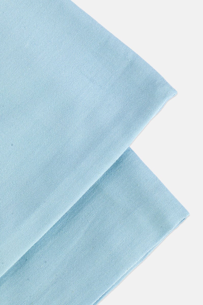 NINE WEST King Size Plain Duvet Cover, Blue - Image 3