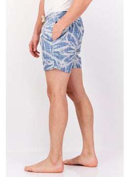 Paperbacks Men Drawstring Allover Print Swim Short, Pale Blue  - Image 2