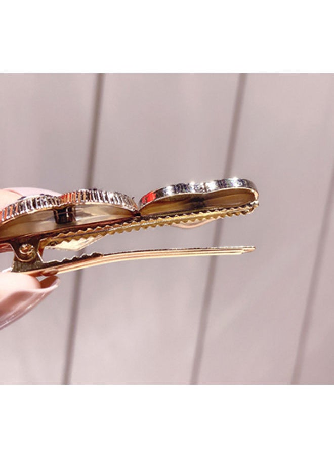 NIBEMINENT - Stone Studded Double Heart Hairpin - Image 1