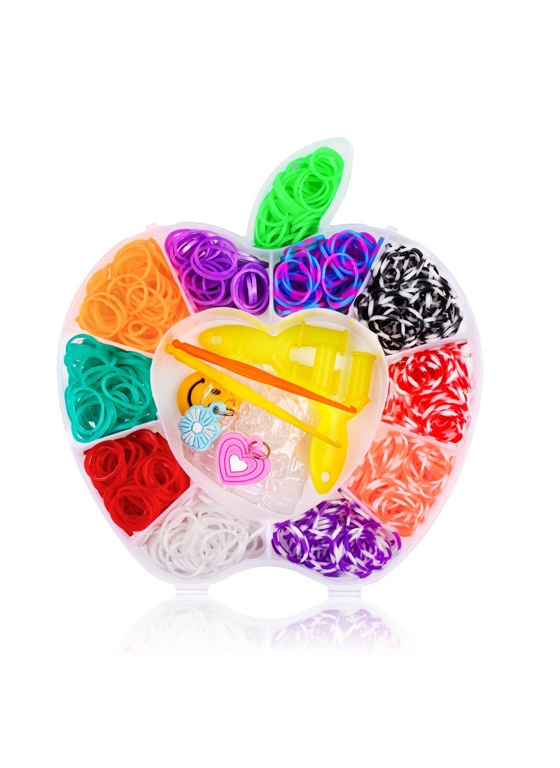 1 x 5 pcs 28-Slot Rainbow Loom Bands DIY Craft Kit Apple 600 root rubber band -110 grams