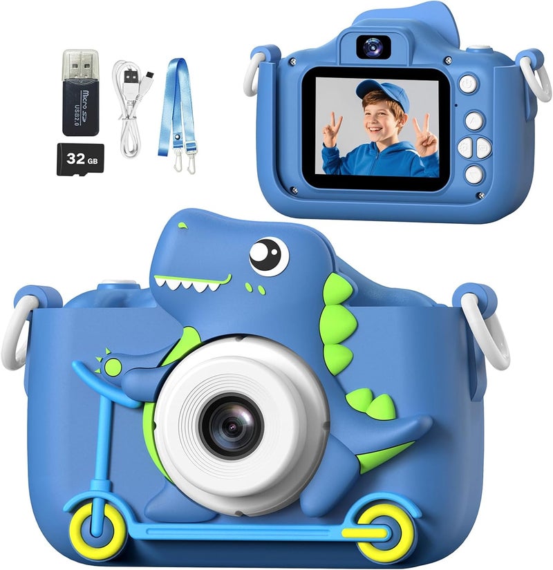 Mgaolo Kids Camera Toys for 3-12 Years Old Boys Girls Children,Portable Child Digital Video Camera with Silicone Cover, Christmas Birthday Gifts for Toddler Age 3 4 5 6 7 8 9 (Blue) - Image 1