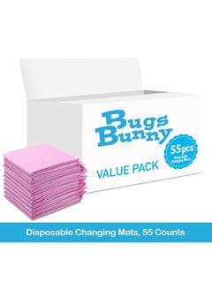 Bugs Bunny Disposable Changing Mats, 55 Counts, Soft Waterproof Mat, Portable Leak Proof Changing Mat, New Mom Leak-Proof Under pad, Mattress Table Protector Pad  - Image 2