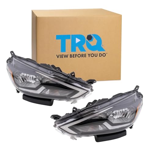 TRQ Headlight Assembly Set Headlights Driver & Passenger Side Compatible with 2016-2019 Nissan Sentra NI2502244 NI2503244 - Image 1