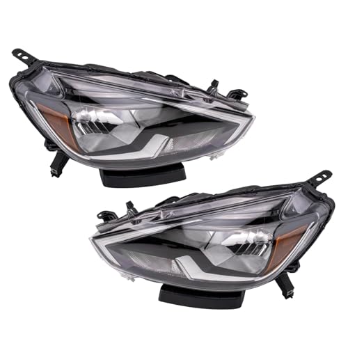 TRQ Headlight Assembly Set Headlights Driver & Passenger Side Compatible with 2016-2019 Nissan Sentra NI2502244 NI2503244 - Image 2