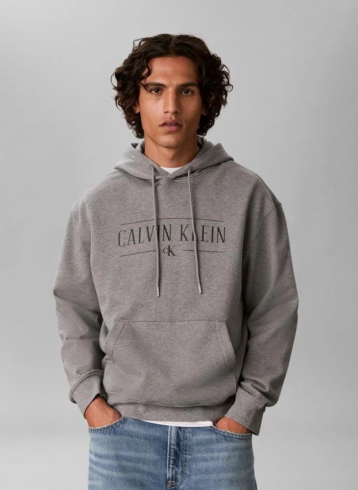 Cotton Fleece Varsity Logo Hoodie