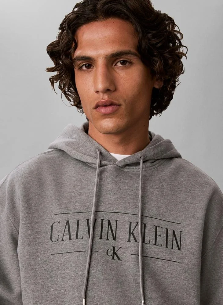 Calvin Klein Jeans  Cotton Fleece Varsity Logo Hoodie for Men | Best Price UAE