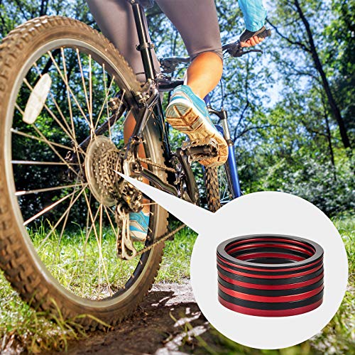 Frienda 10 Pieces Bike Cassette Spacer Bicycle Bottom Bracket Spacer 7 8 9 10 11 Speed Cassette Washer Anodized Aluminium Alloy Flywheel Hub Washer 1mm 1.5 mm 2 mm 2.5 mm 3.0 mm - Image 2