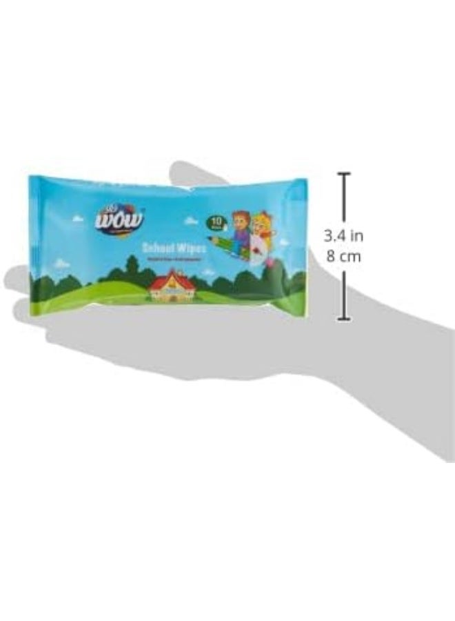 WOW Kid's School Anti-Bacterial Wipes - 10 Count - Image 3