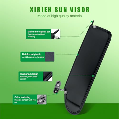 UMISHI Left Driver Side Sun Visor Fit for Jeep Wrangler TJ 2003 2004 2005 2006, Replacement Agate 13313.01 (Left Driver Side（Black) - Image 2
