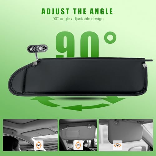 UMISHI Left Driver Side Sun Visor Fit for Jeep Wrangler TJ 2003 2004 2005 2006, Replacement Agate 13313.01 (Left Driver Side（Black) - Image 3
