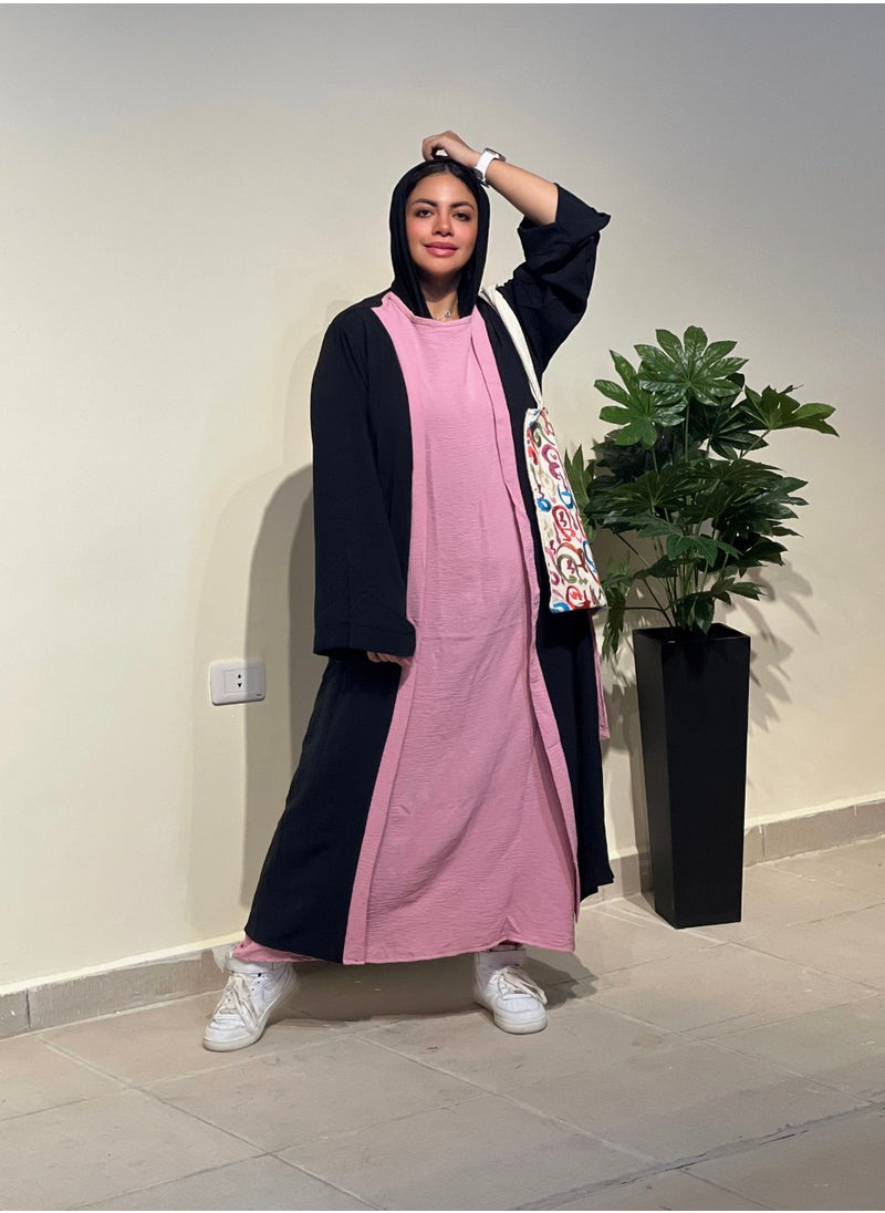 بيوريتوبيا - توينز كارديجان اسود بحزام وفستان كت كشمير - Image 1