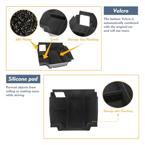 EUEKY 2024 2023 2022 Ram trx 1500 Lower center console organizer 2019-2024 dodge ram TRX Flocked Liner center console organizer 1500 dodge ram console insert 2021 dodge ram 5th generation 1500 accessories - Image 4