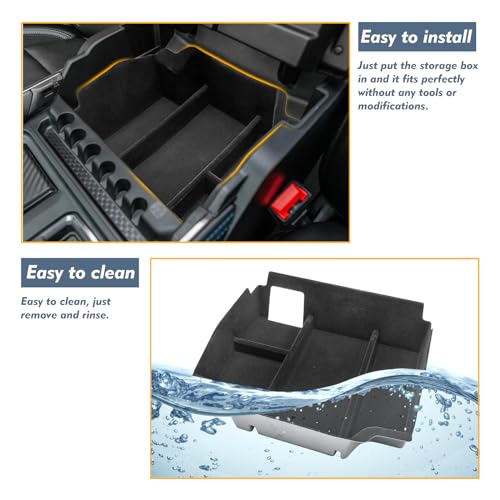 EUEKY 2024 2023 2022 Ram trx 1500 Lower center console organizer 2019-2024 dodge ram TRX Flocked Liner center console organizer 1500 dodge ram console insert 2021 dodge ram 5th generation 1500 accessories - Image 5
