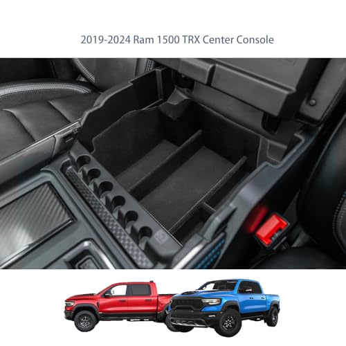 EUEKY 2024 2023 2022 Ram trx 1500 Lower center console organizer 2019-2024 dodge ram TRX Flocked Liner center console organizer 1500 dodge ram console insert 2021 dodge ram 5th generation 1500 accessories - Image 3