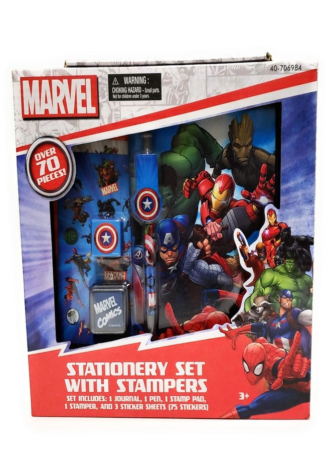 Tri-coastal Design Marvel Comics Stationery Set with Stampers - Over 70 Pieces - Journal, Stamps, Sticker Sheets - Image 1