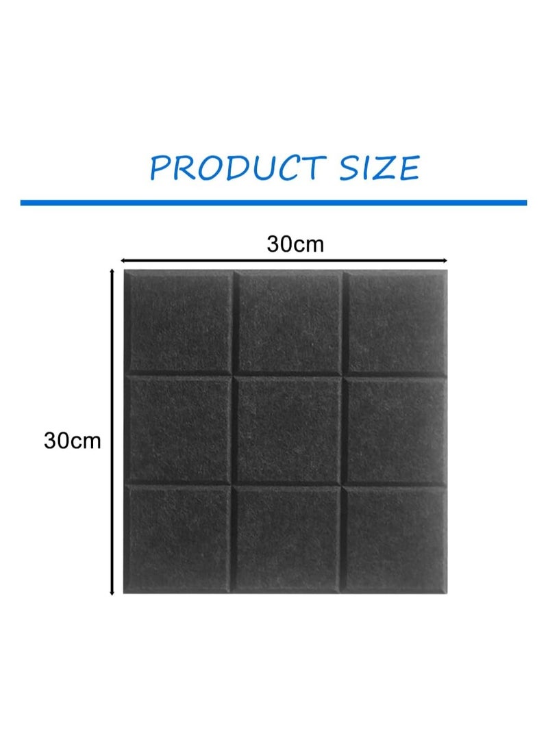 KASTWAVE - Announcement Message Board,6 Pcs Large Self-Adhesive Felt Board Tiles 30x30cm - Versatile Bulletin Boards for Home and Office with 50 Push Pins, Felt Nine Palace Grid Background Wall (Black) - Image 1