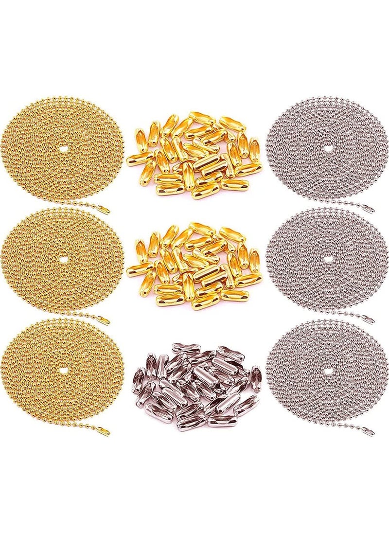 DIY Crafts DIY Crafts 60 Connector 3 Mtr Chain Silver Metal Ceiling Fan Pull Chain Extension with Matching Connectors Kit Durable Bearing Rust Proof Beaded Exte 60 Connector 3 Mtr Chain Silver  - Image 1