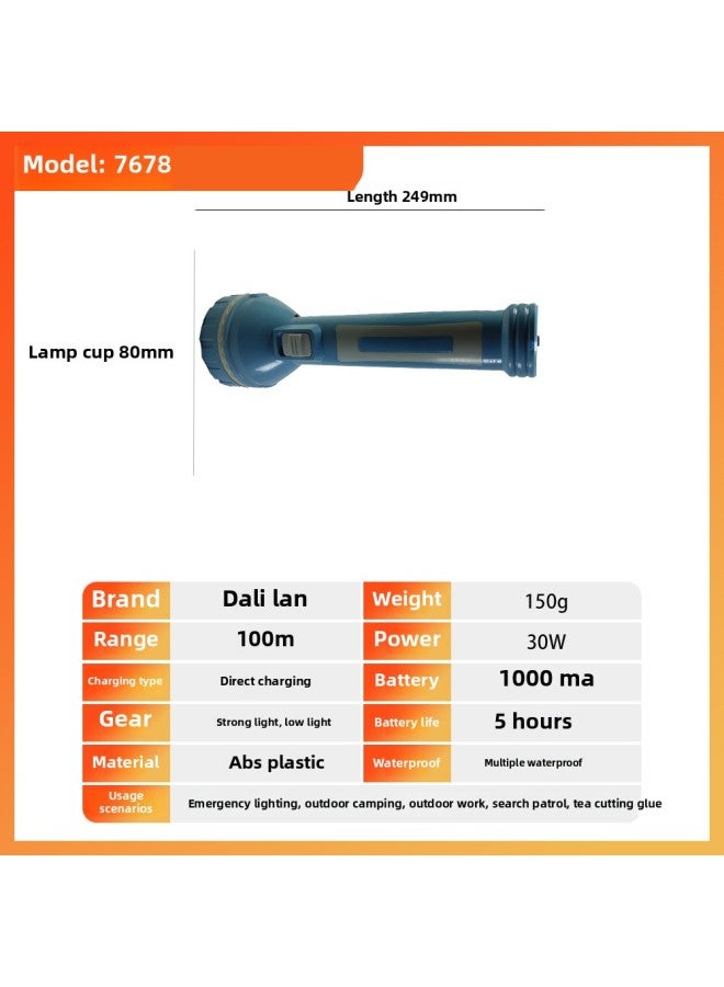 Strong Light Flashlight Aluminum Alloy Led Rechargeable Mini Flashlight Waterproof Multifunctional Outdoor Hiking Lighting-Product Specifications:S-7680 Model With Measuring Light  - Image 5