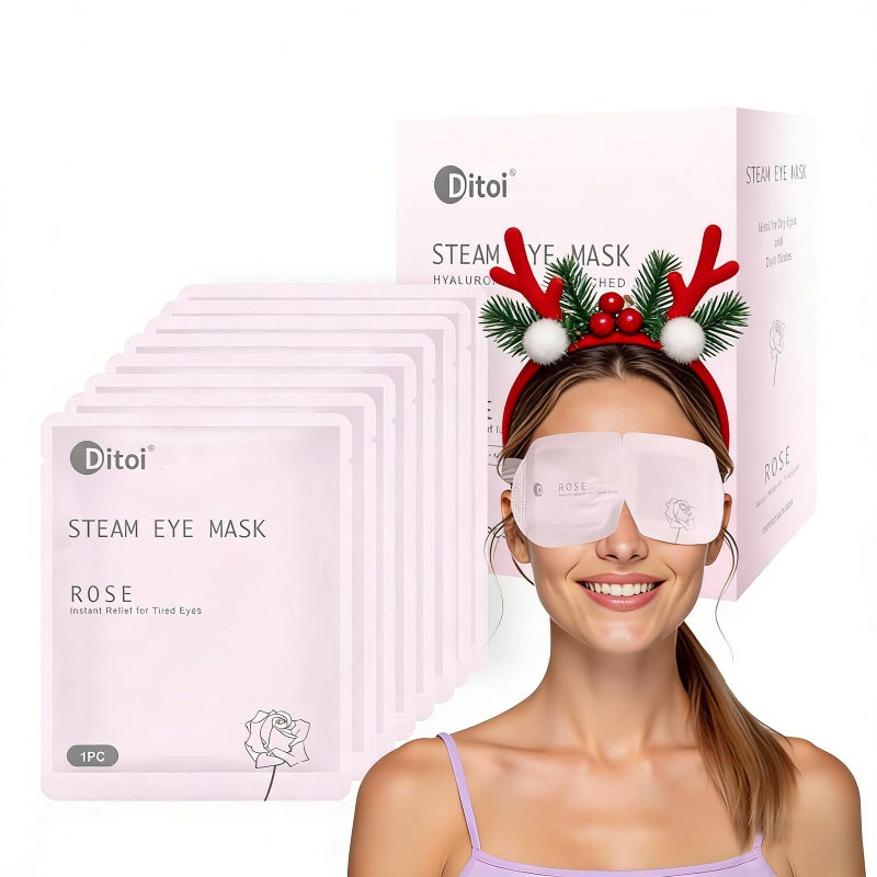 Ditoi Steam Eye Mask, Heated Eye Mask for Dry Eye Relief,Warm Compress with Hyaluronic Acid,Christmas Stocking Stuffers,Travel Essentials & Relaxation Gifts,Rose 10 Packs - Image 1