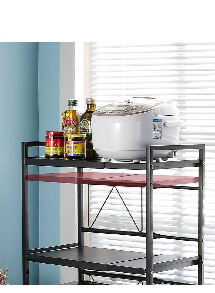 DARIYAH 3-Tier Countertop Expandable Microwave Oven Rack 43-65cm Snap-On Easy Installation Toaster Stand Metal Shelf 65Kgs Max Load J032 - Image 3