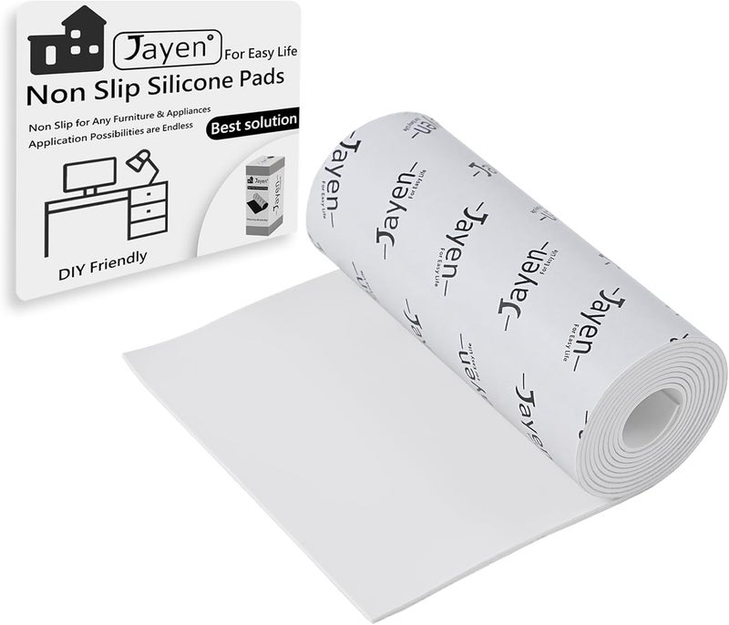 Jayen Non Slip Self Adhesive Silicone Cuttable Furniture Pads - 5x40 inch Anti-Sliding Rubber Floor Protectors for Any Furniture and Appliances - Image 1