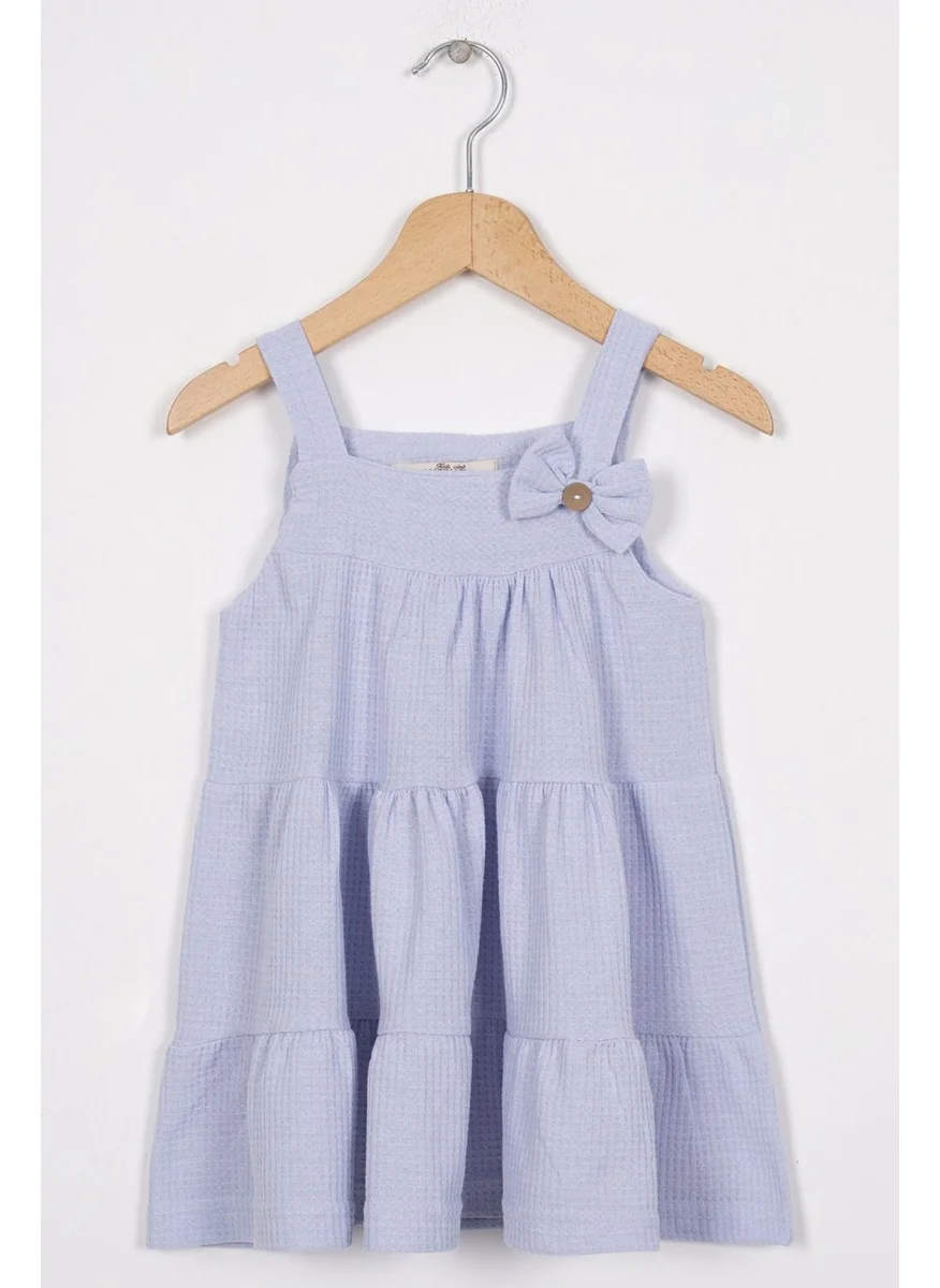 Zepkids Bow Detailed Baby Blue Color Girl Dress