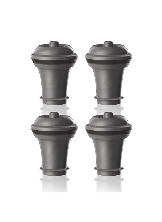 Vacuum Stoppers - Set of 4 - Gray - for Wine Bottles - Keep Wine Fresh for Up to a Week with Airtight Seal - Compatible with Wine Saver Pump - Image 1
