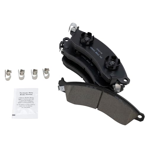 TRQ Front Brake Pads Ceramic Compatible with 1985-1991 Chevrolet Camaro 1988-1996 Corvette 1994-2004 Ford Mustang 1988-1992 Pontiac Firebird - Image 1