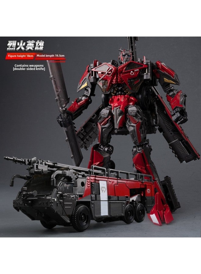 Transfiguration Toy Predator King Kong Autobots Bumblebee Robot Children Boy Hand-made Model Genuine Alloy-Color:Fiery Heroes - Image 1