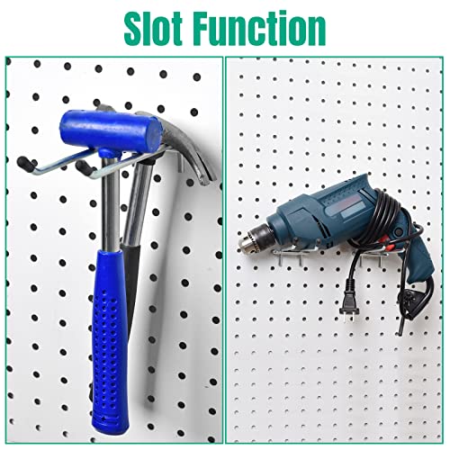 G.CORE 10 Pack Pegboard Hooks, Peg Board Tool Utility Hooks & Hangers Fit 1/4" Pegboards, Heavy Duty Metal Peg Board Shelving Hooks, Wall Organizers and Storage for Craft Room Garage Workbench Office - Image 5