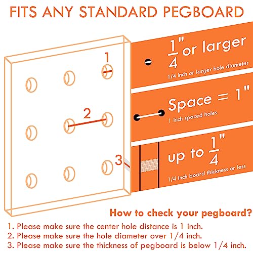 G.CORE 10 Pack Pegboard Hooks, Peg Board Tool Utility Hooks & Hangers Fit 1/4" Pegboards, Heavy Duty Metal Peg Board Shelving Hooks, Wall Organizers and Storage for Craft Room Garage Workbench Office - Image 4