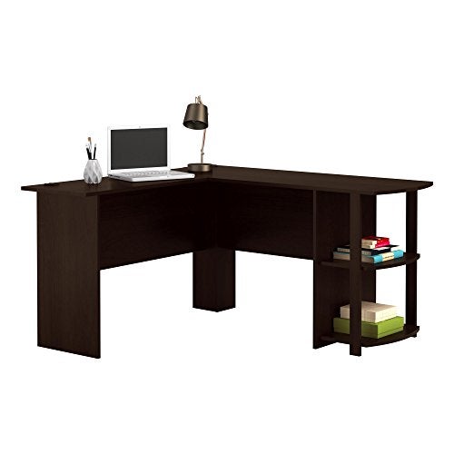 Ameriwood Home Dakota LDesk with Bookshelves Espresso