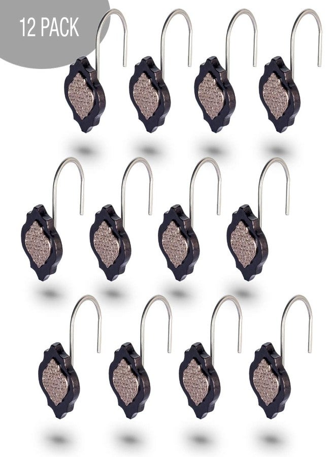 Creative Scents Dahlia Brown Shower Curtain Hooks - Set of 12 Shower Rod Hooks for Curtain - Durable Shower Curtain Rings for Guest and Master Bathroom Shower - Image 4